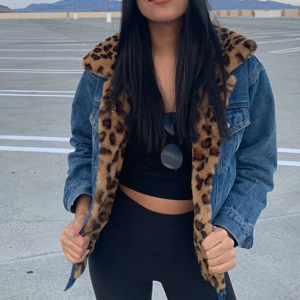 Adika Cheetah Denim Jacket